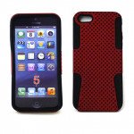 Wholesale iPhone 5 5S Mesh Hybrid Case (Red-Black)